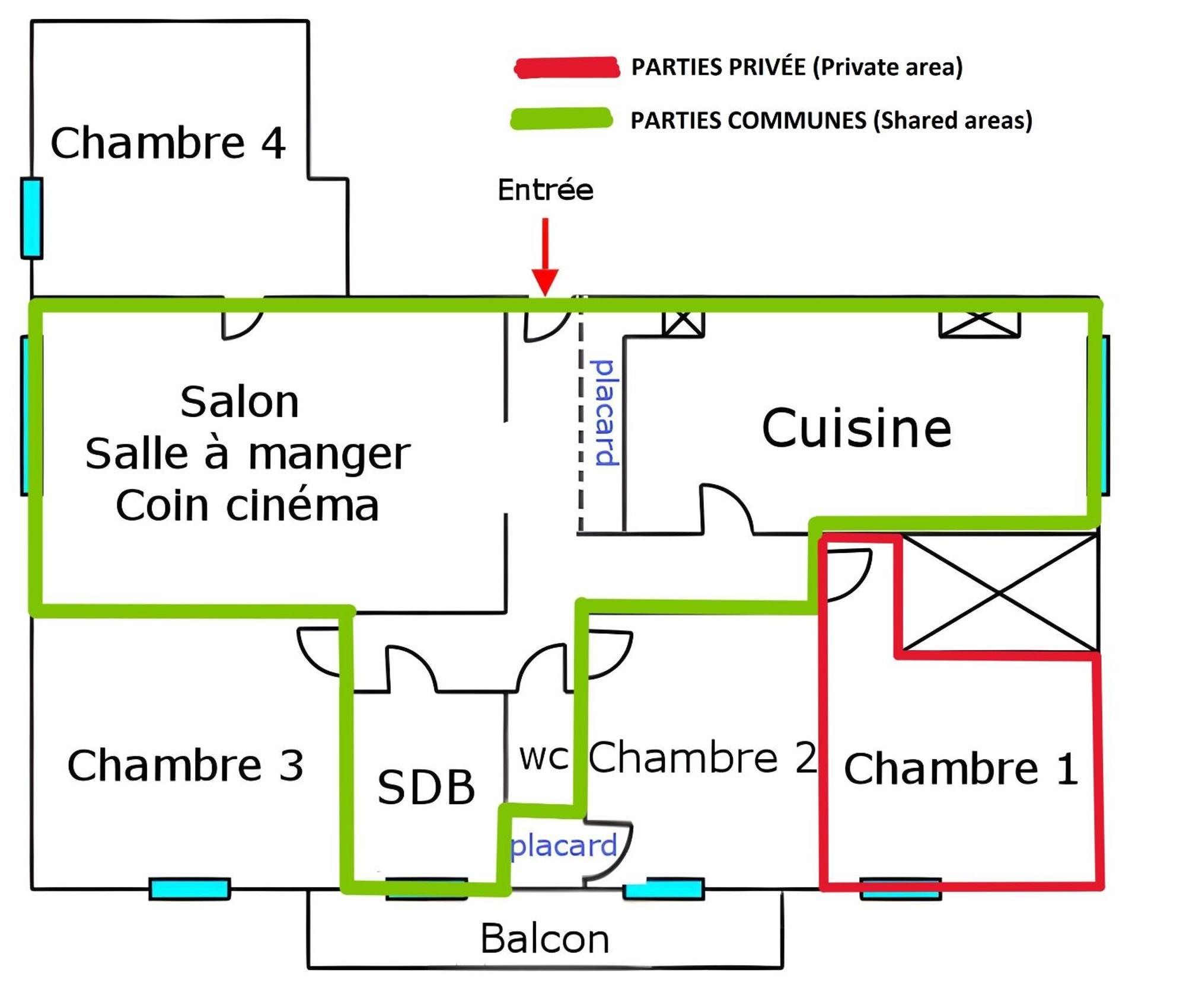 Chambre En Colocation Fille, Proche Mer, Climatisation Тулон Стая снимка